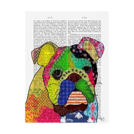 Fab Funky 'Patchwork Bulldog' Canvas Art,18x24